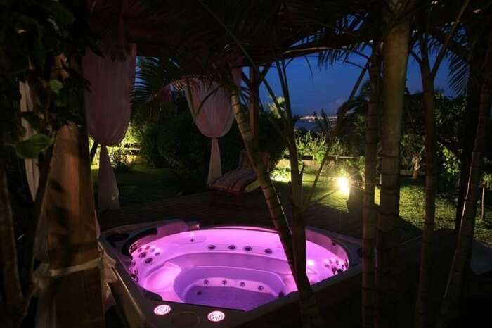 A beautiful couple spa in the jungle-type setting at Villa Maido in Reunion Island