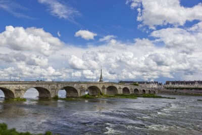 A bridge in the Bloise city on the river Loire in France