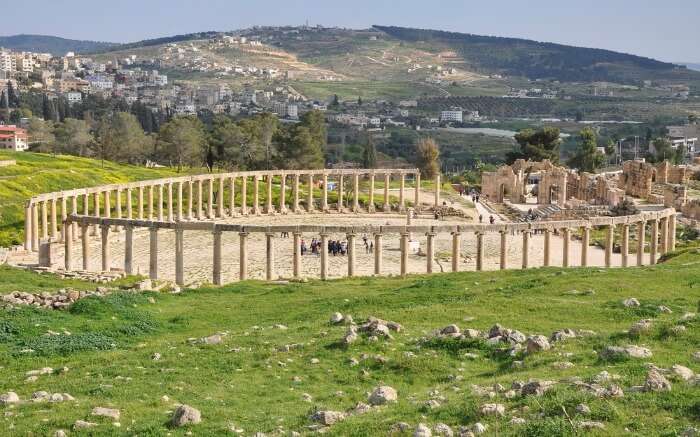The massive archaeological site of Jerash