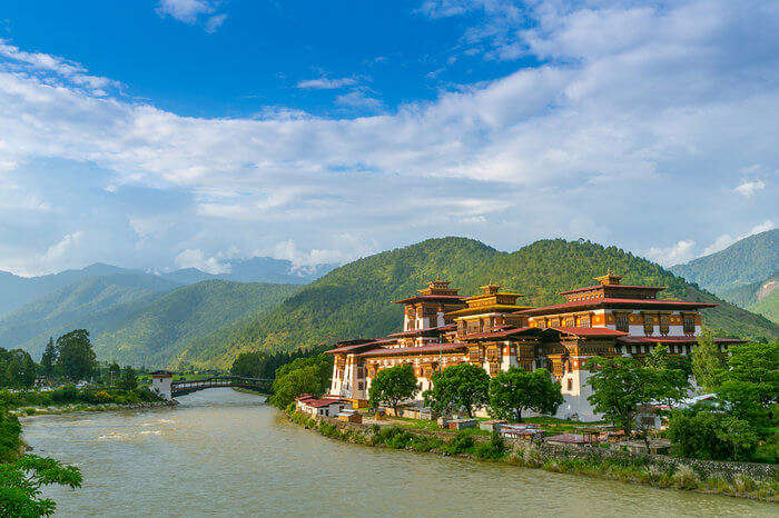 a beautiful monastery in the mesmerizing hills of Bhutan