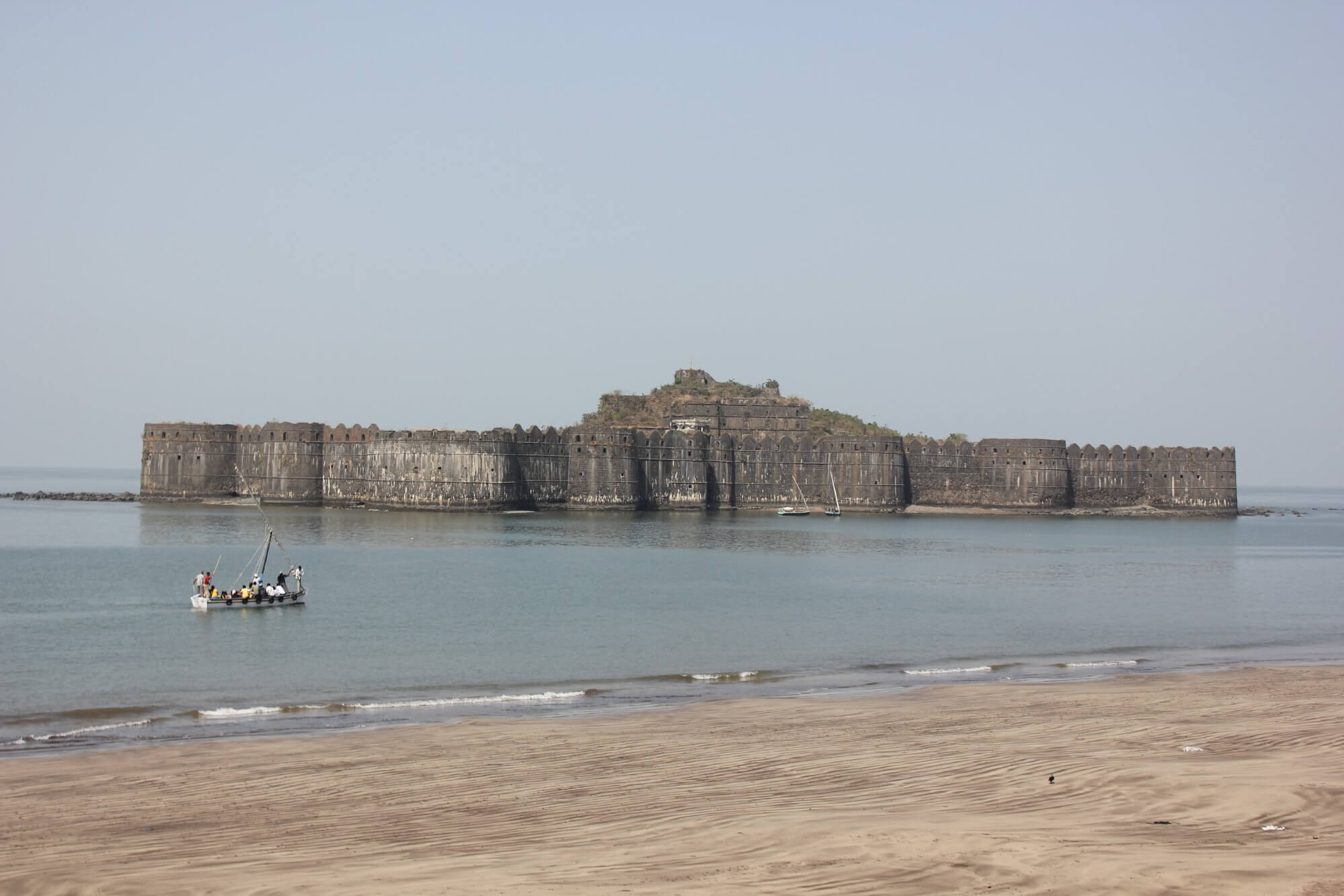 an old fort amid sea