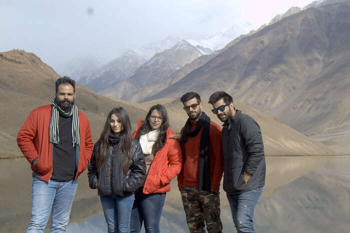 puneet and friends at chandra taal lake