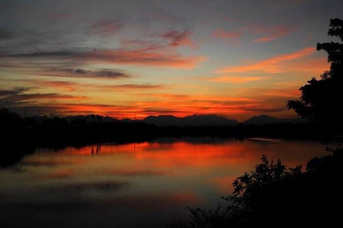 Sunset At Valankulam Lake Coimbatore