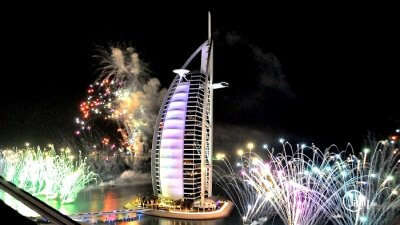 fireworks at burj al arab new year
