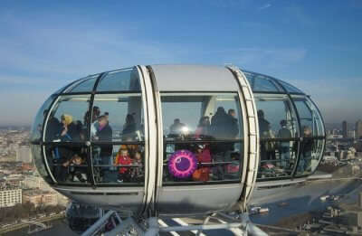 views of London from London Eye in England