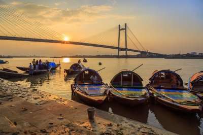 Boating at the Prinsep Ghat is one of the best things to do in Kolkata