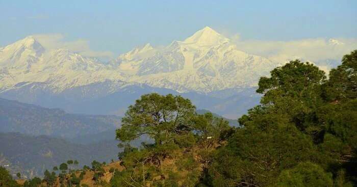 snow covered mountain of Kausani