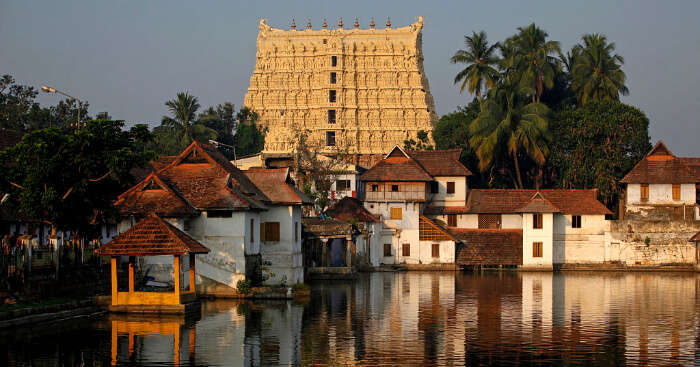 A temple in Kerala with golden outer
