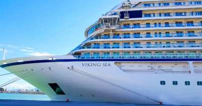 Viking cruise in ocean