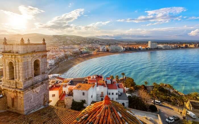 A view on Peniscola from the top of Pope Luna's Castle in Valencia