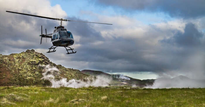 a helicopter tour in iceland