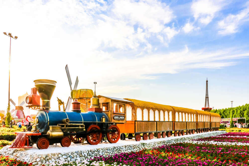 a floral train