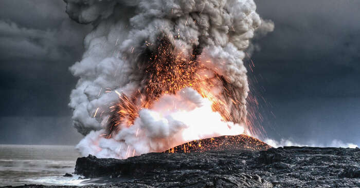 erupting volcano