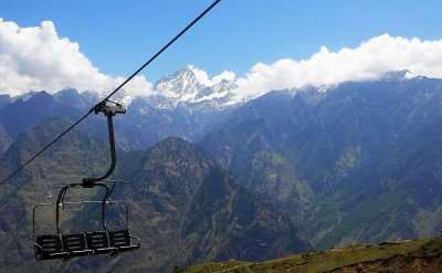 A spectacular view of Ropeway Ride In Auli