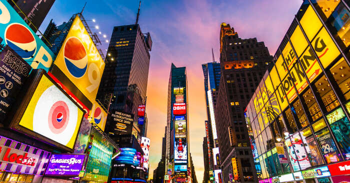 Times Square of New York at night