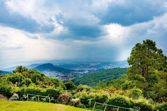 An enchanting view of Doddabetta peak in Ooty which is one of the best honeymoon places in India in March