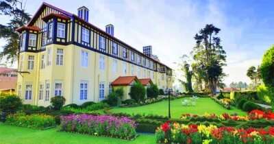 a beautiful hotel with garden