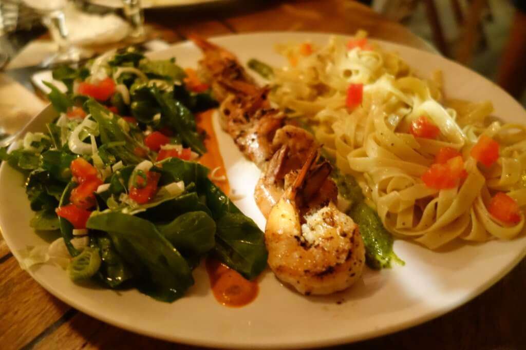 A mouth-watering view of sea food served on a plate