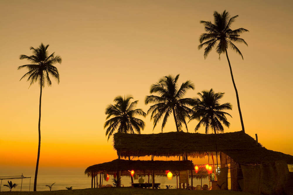 A breathtaking view of goa beach shacks