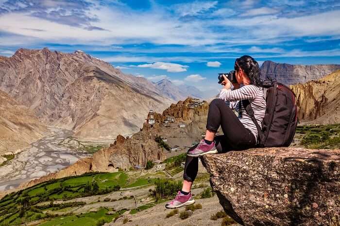 spiti girl photographer gompa