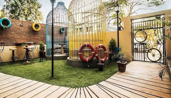 Cage seating at garden