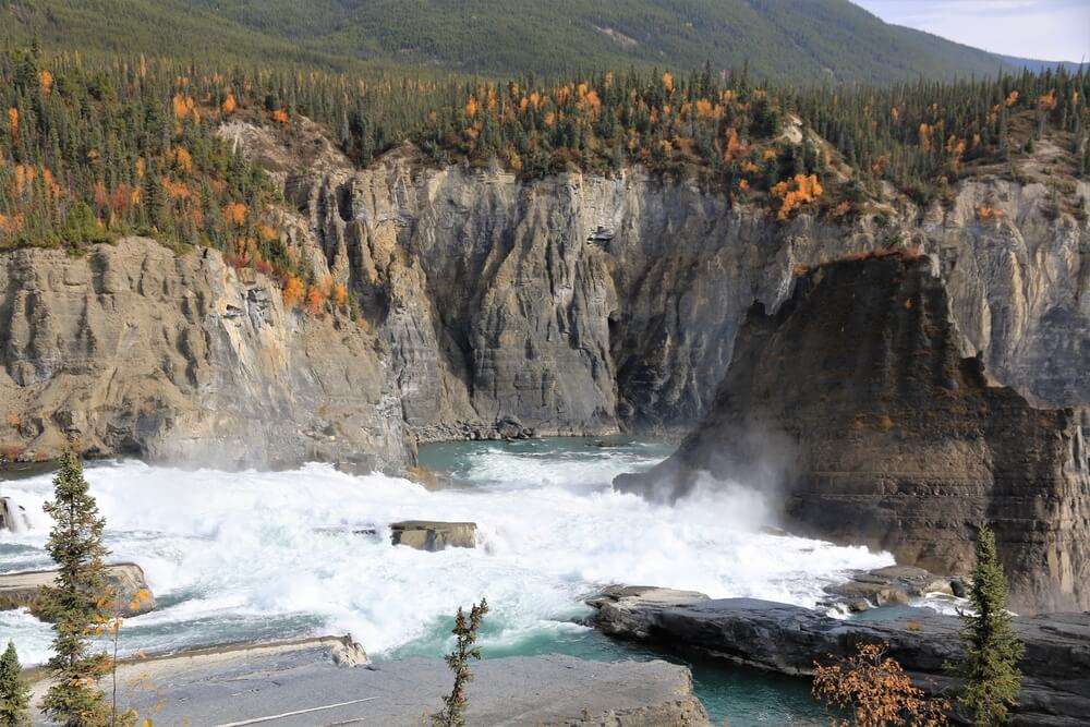 a gorgeous waterfall in Nahanni National Park