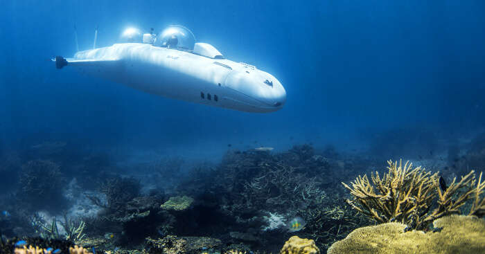 a submarine underwater