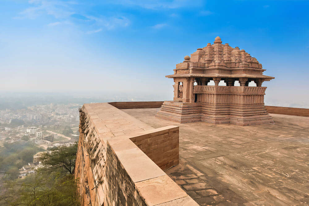 view from the terrace of one of the buildings in Gwalior Fort