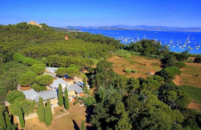 aerial view of fondation museum in france