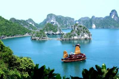 A breathtaking view of ha long bay, one of the amazing places to visit in Southeast Asia