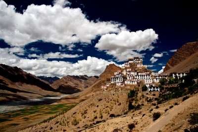 An amusing view of key monastery in Spiti Valley in August