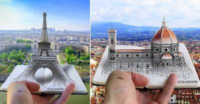 3D Sketches of Famous European Landmarks