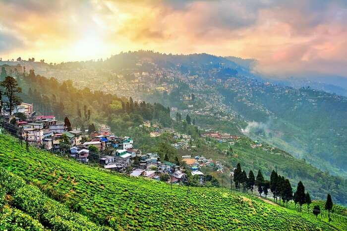 darjeeling rain clouds sunset