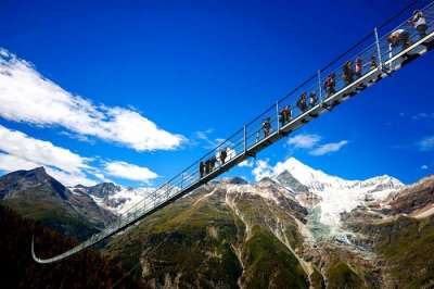 hanging bridge in switzerland