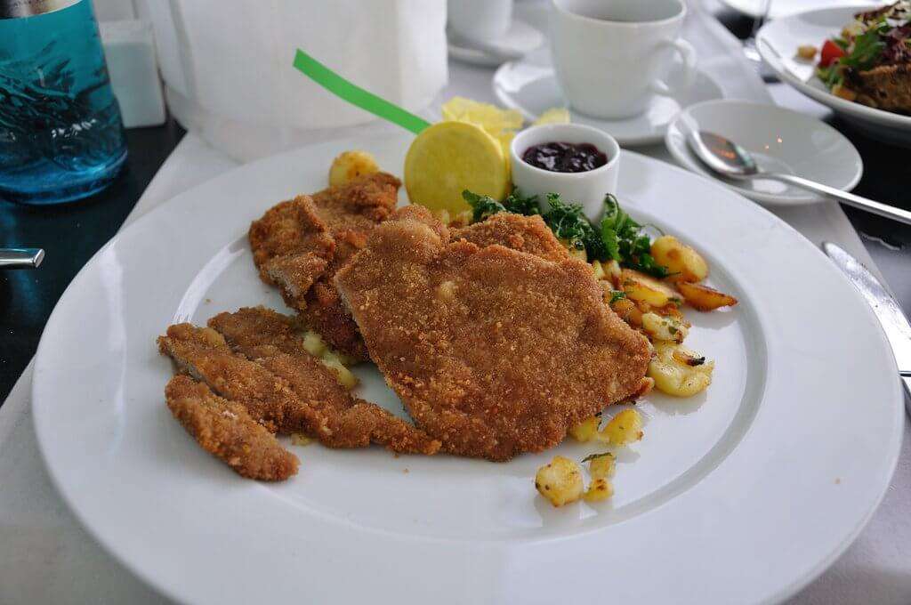 Yummy fried delight and is served with a side of fried potatoes is the best Austrian food.