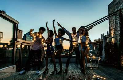people partying on rooftop