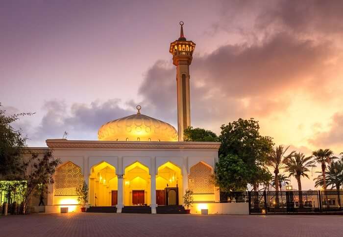 grand bur mosque at night