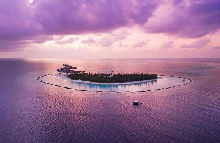 Halaveli Island Resort in the evening