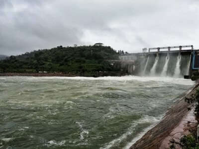 A Majestic view of Bhadra dam which is one of the gigantic dam in India