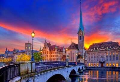magnificent sunset view of the famous church