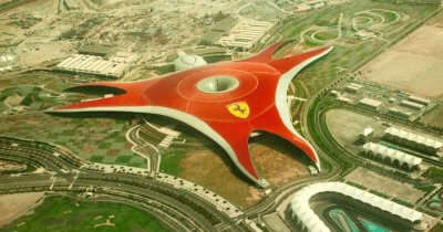Bird eye view of Ferrari World park in Abu Dhabi