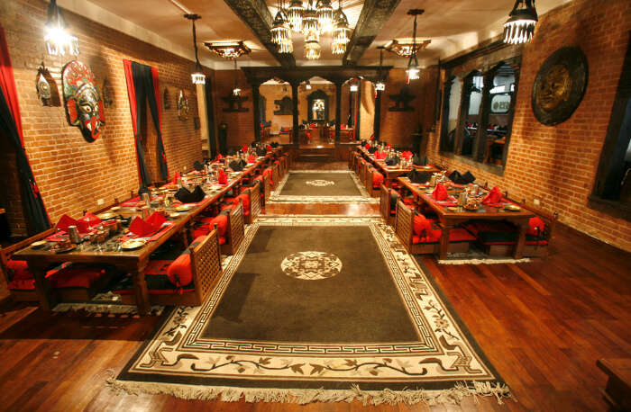 Interior of a restaurant in Kathmandu