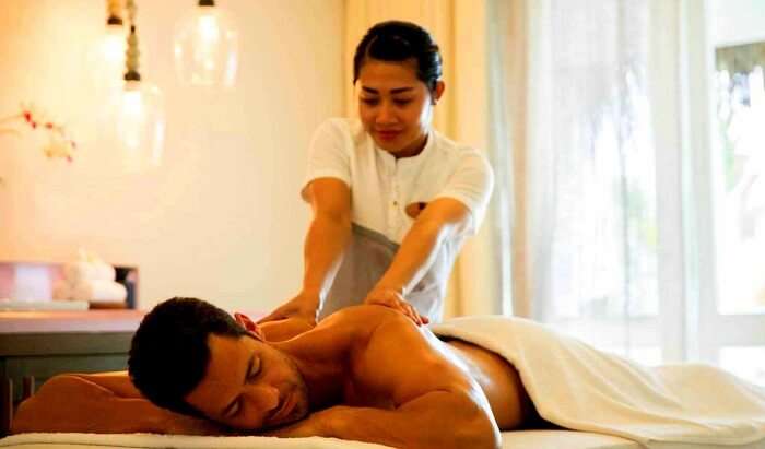 massage therapy at famous spa in resort