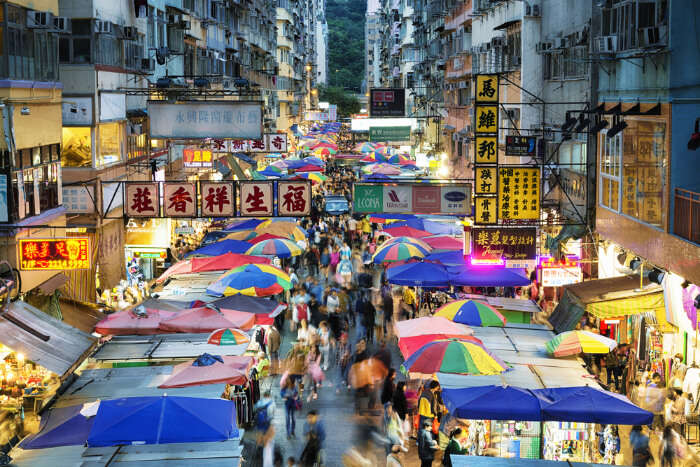 Street market shopping