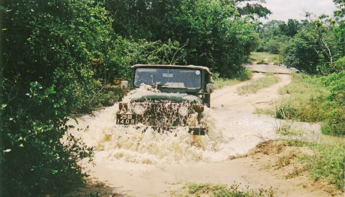 jeep in water
