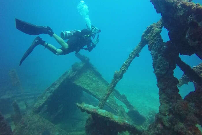love to dive among shipwrecks