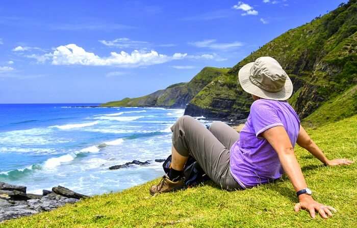 Girl looking at beach