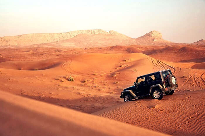 car in desert