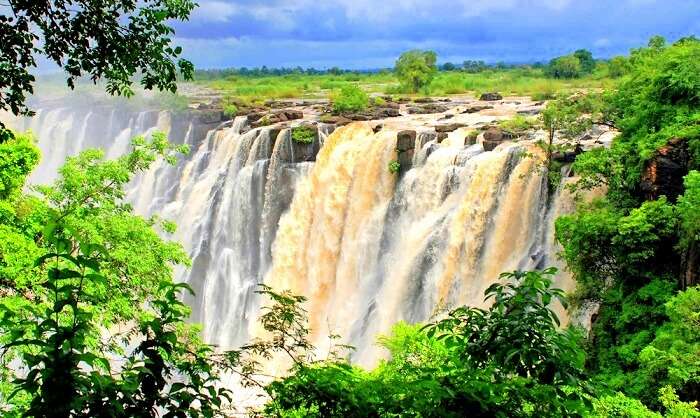 Colourful waterfalls