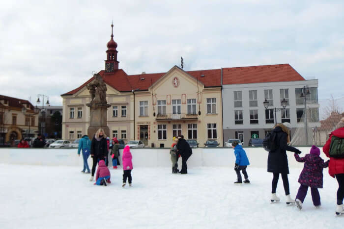 Ice skating At Ovocný trh In Wenceslas Square